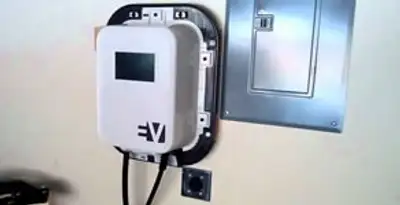 Electric car charger installation with wall-mounted EV charging station in Modesto, CA