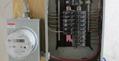 electrical panel upgrade service showing outdated electrical panel prepared for professional replacement in Modesto, CA