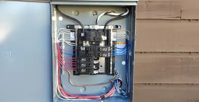 electrical panel upgrade service featuring newly installed electrical panel wired by licensed electricians in Modesto, CA