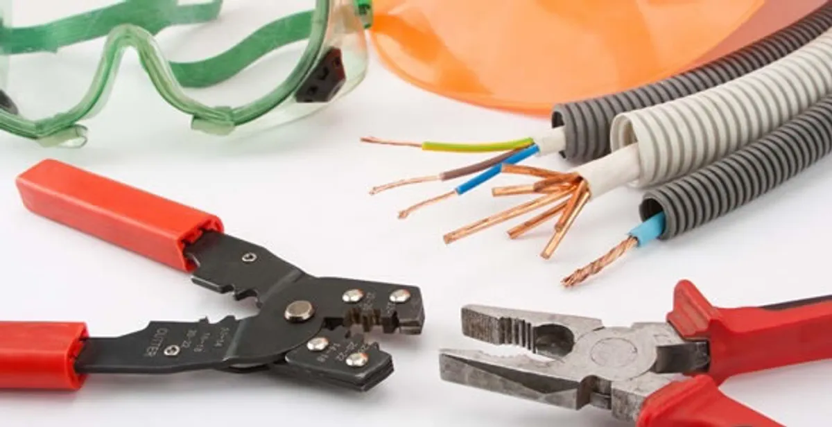 Electrical wiring repair with professional tools and safety equipment in Ripon, CA