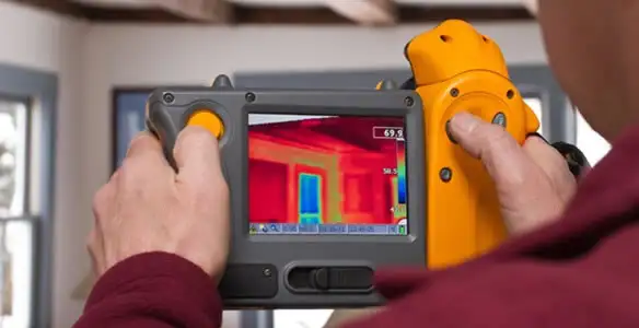 home energy audit service capturing thermal readings to analyze insulation and electrical efficiency in Modesto, CA