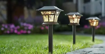 landscape lighting installation services with professionally installed pathway lights in Modesto, CA