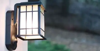 security light installation services with professionally mounted exterior wall light in Modesto, CA